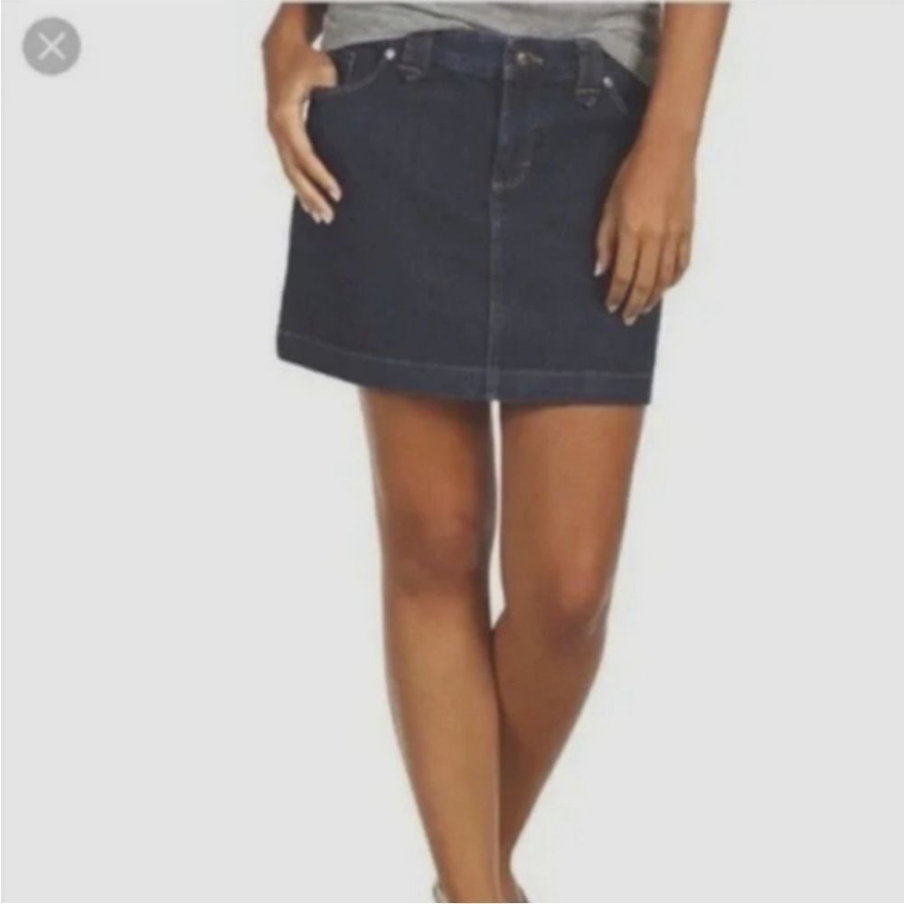 Patagonia blue denim mini skirt organic cotton 10